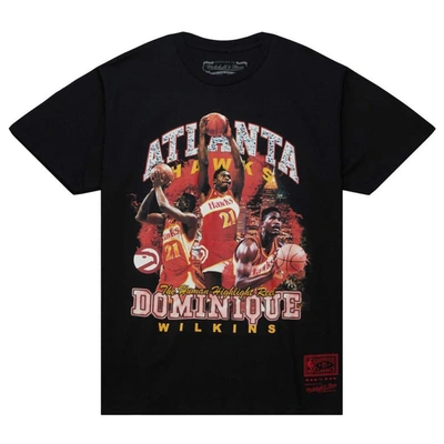 Shop Mitchell & Ness Dominique Wilkins Black Atlanta Hawks Hardwood Classics Bling Concert Player T-shirt