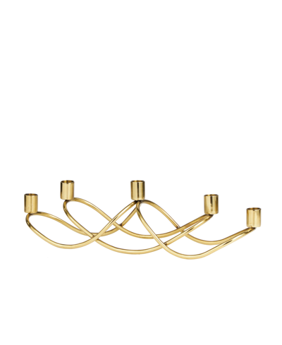 Shop Novogratz Collection The Novogratz Stainless Steel 5 Candle Candelabra, 18" X 5" X 4" In Gold