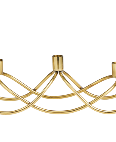 Novogratz Collection The Novogratz Stainless Steel 5 Candle Candelabra, 18" X 5" X 4" In Gold