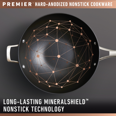 Calphalon Premier Hard-anodized Nonstick 8" And 10" Frying Pans Set In Black,stainless Steel