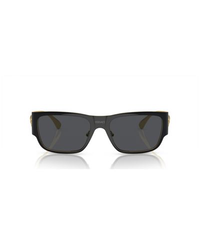 Shop Versace Men's Sunglasses Ve2262 In Black