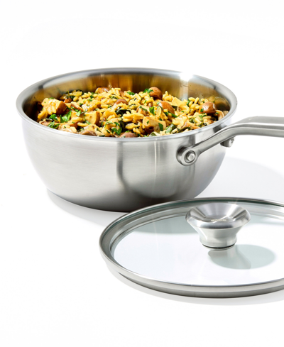 Oxo Mira Tri-ply Stainless Steel 10" Covered Chef's Pan In Stainless Steel