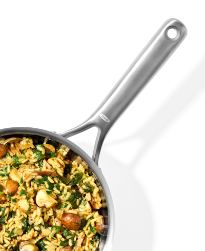 Oxo Mira Tri-ply Stainless Steel 10" Covered Chef's Pan In Stainless Steel