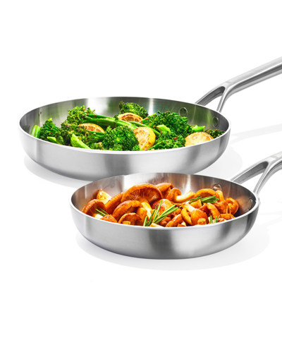 Oxo Mira Tri-ply Stainless Steel 2 Piece Frying Pan Set In Stainless Steel