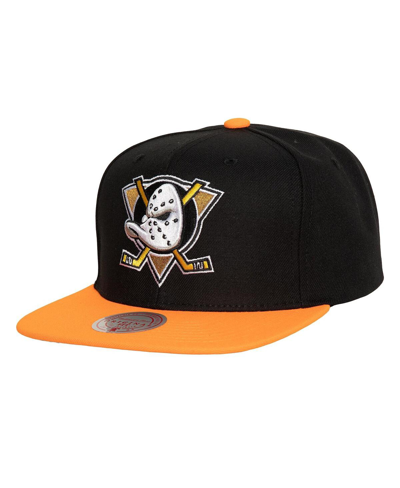 Mitchell & Ness Men's  Black Anaheim Ducks Core Team Ground 2.0 Snapback Hat In Black
