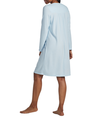 Shop Miss Elaine Women's Honeycomb Knit Short Nightgown In Powder Blue