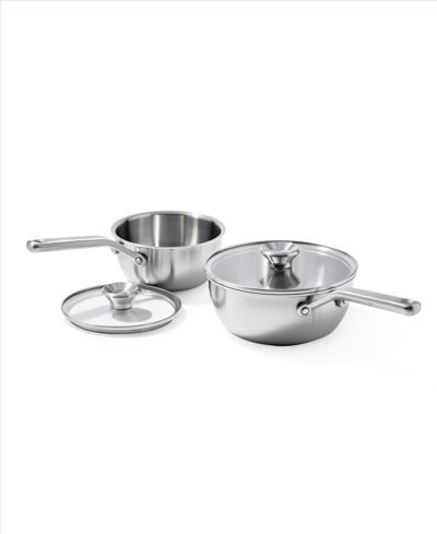 Oxo Mira Tri-ply Stainless Steel 2 Piece Covered Chef's Pan Set In Stainless Steel