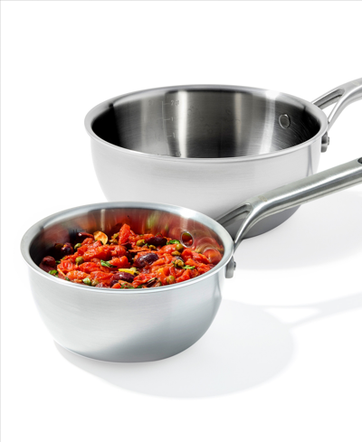 Oxo Mira Tri-ply Stainless Steel 2 Piece Covered Chef's Pan Set In Stainless Steel