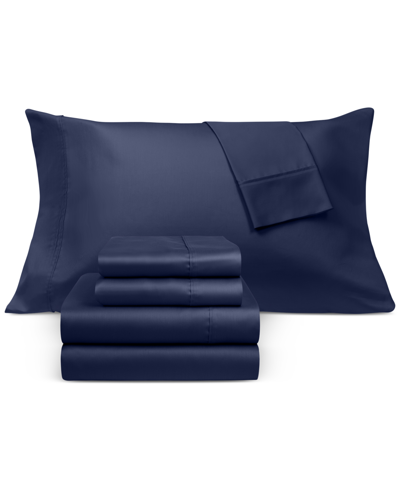 Fairfield Square Collection Brookline 1400 Thread Count 6 Pc. Sheet Set, California King, Exclusively At Macy's In Navy
