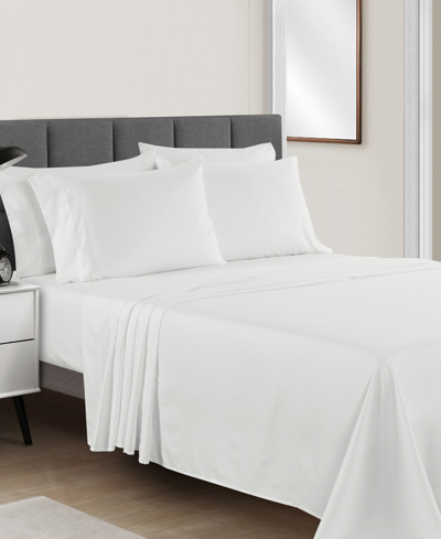 Sunham Microfiber Easy Care Solid 4-pc. Sheet Set, California King In White