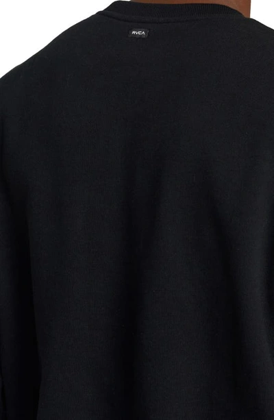 Shop Rvca Essential Logo Embroidered Sweatshirt In Black