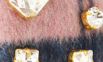 Shop Lele Sadoughi Crystal Detail Wool Blend Headband In Cotton Candy