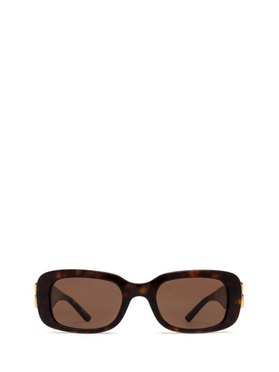 Shop Balenciaga Eyewear Rectangular Frame Sunglasses In Brown