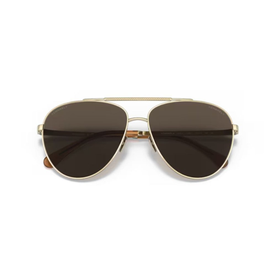 Chanel Eyewear Pilot Frame Sunglasses In Gold