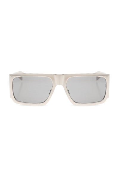 Shop Saint Laurent Eyewear Shield Frame Sunglasses In Silver