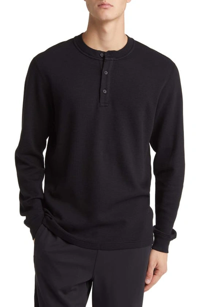 Shop Reigning Champ Lightweight Waffle Henley In Black