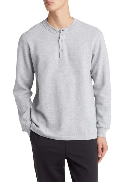 Shop Reigning Champ Lightweight Waffle Henley In Hgrey