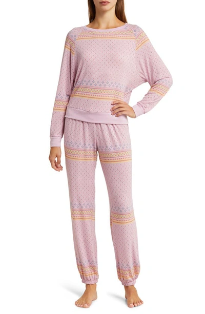 Shop Honeydew Intimates Star Seeker Jersey Pajamas In Primrose Geo