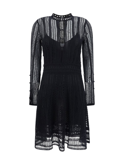 Shop Chloé Flared Mini Dress In Black