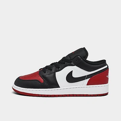 Shop Nike Big Kids' Air Jordan Retro 1 Low Casual Shoes In White/black/varsity Red/white