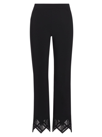Shop Chiara Boni La Petite Robe Women's Venusette Stretch Flare Crop Pants In Black