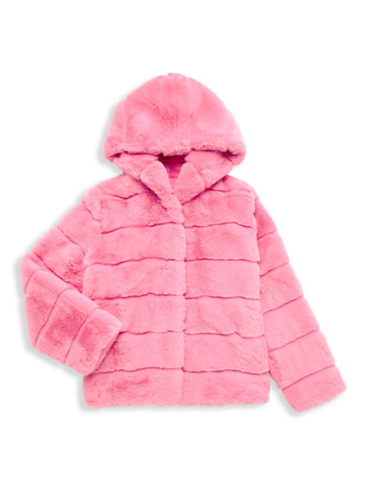 Shop Apparis Little Girl's & Girl's Goldie Faux Fur Jacket In Lolly Pink