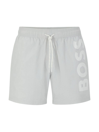 Shop Hugo Boss Men's Swim Shorts In Light Grey
