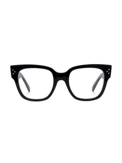 Shop Celine Men's 53mm Bold 3 Dots Square Eyeglasses In Black