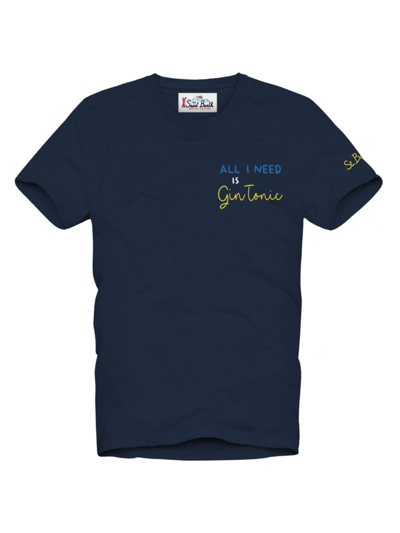 Shop Mc2 Saint Barth Men's Need Gin T-shirt In Navy
