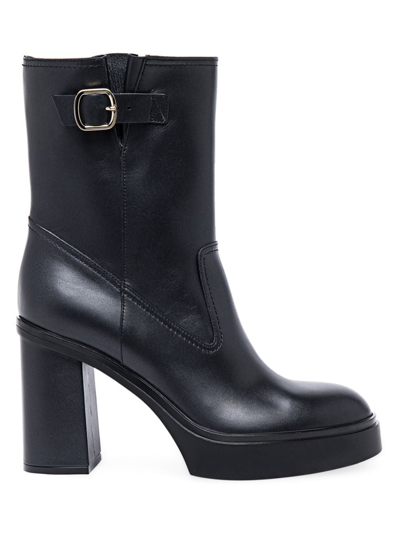 Shop Santoni Women's Libra 75mm Leather Boots In Black