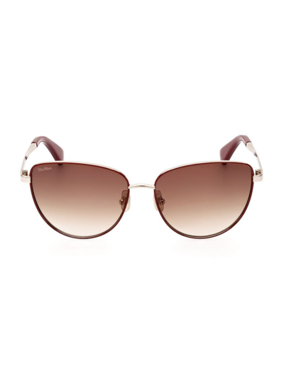 Shop Max Mara Women's 56mm Cat-eye Sunglasses In Gold Gradient Brown