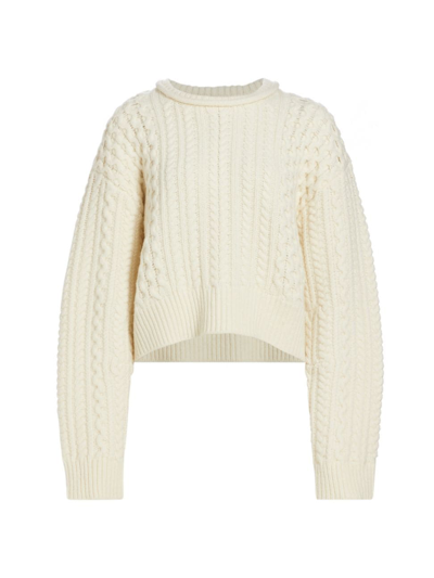 Shop Re/done Women's Cable-knit Wool Sweater In Ivory