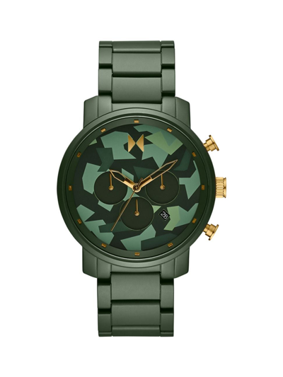 Shop Mvmt Men's Camo Chrono Ceramic Bracelet Watch/45mm In Green