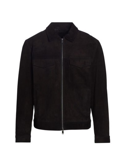 Shop Theory Men's Damien Suede Jacket In Black