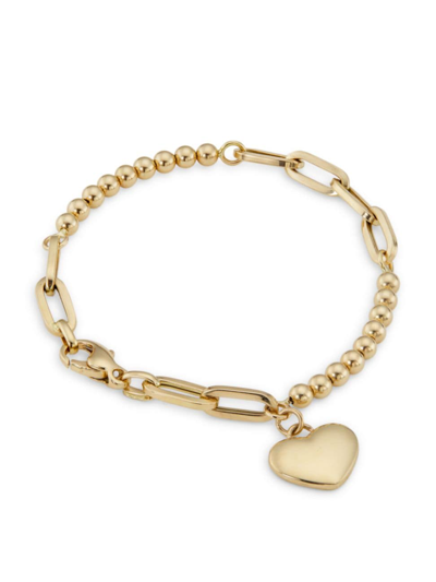 Shop Saks Fifth Avenue Women's 14k Yellow Gold Heart Bracelet