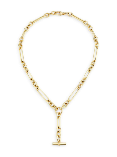 Shop Saks Fifth Avenue Women's 14k Yellow Gold Mixed-link Lariat Necklace/18"