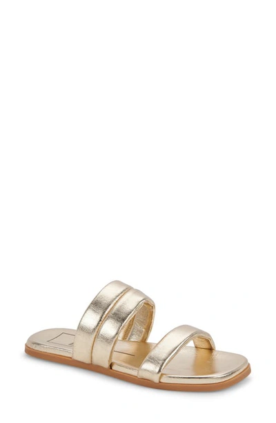 Shop Dolce Vita Adore Slide Sandal In Gold Leather