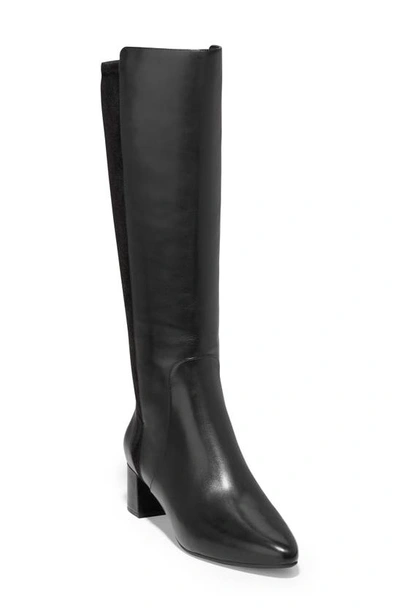 Shop Cole Haan The Go-to Block Heel Tall Boot In Black Leather