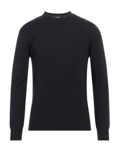Alpha Studio Man Sweater Midnight Blue Size 38 Geelong Wool In Blue