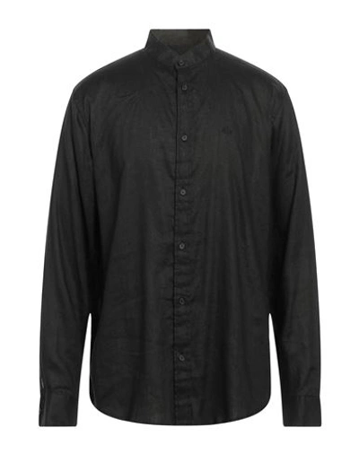 Shop Armani Exchange Man Shirt Black Size L Linen