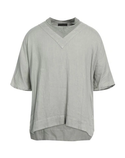 Shop Emporio Armani Man Shirt Sage Green Size L Linen, Polyamide