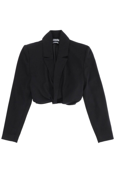 Shop Jacquemus 'la Veste Bahia Courte' Cropped Blazer In Black