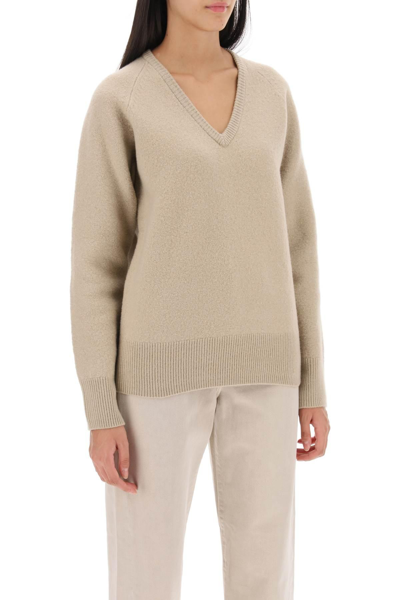 Shop Totême Felted-wool Sweater In Beige