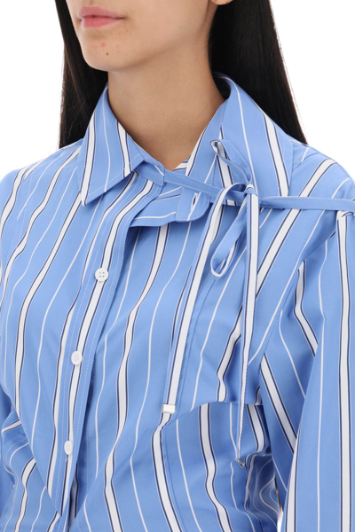 Shop Jacquemus 'la Chemise Ruban' Cotton Shirt In Blue