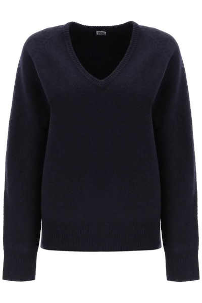 Shop Totême Felted-wool Sweater In Blue