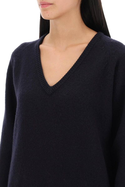Shop Totême Felted-wool Sweater In Blue