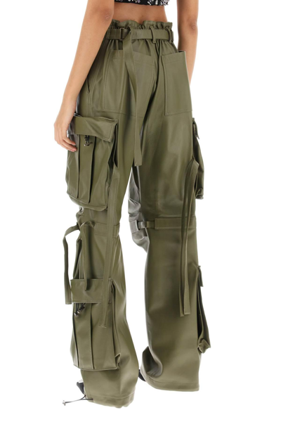 Shop Darkpark Lilly Cargo Pants In Nappa Leather In Khaki