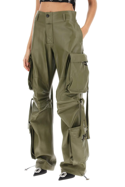 Shop Darkpark Lilly Cargo Pants In Nappa Leather In Khaki