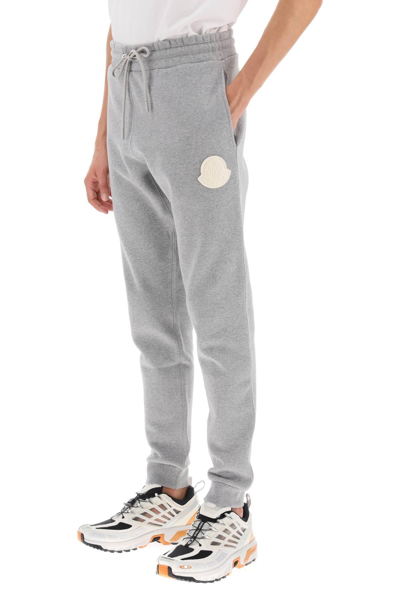 Shop Moncler Cotton Drawstring Sweatpants In Grey