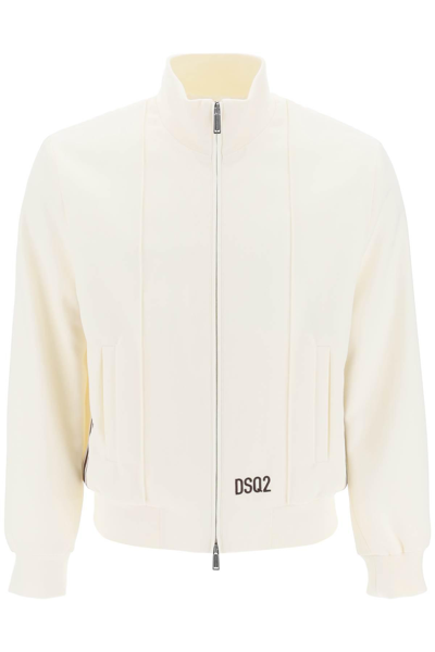 Shop Dsquared2 Sweatshirt With Striped Bands In White